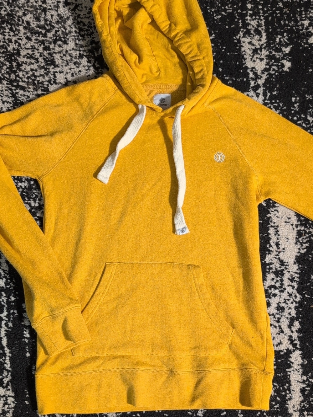 Women's Yellow Hooded Element Skateboard Pullover Sweater